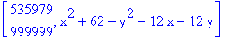 [535979/999999, x^2+62+y^2-12*x-12*y]